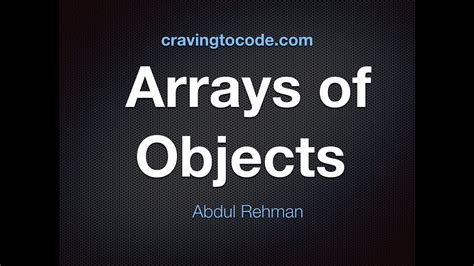 Arrays of Objects | Java Tutorial 16 - YouTube