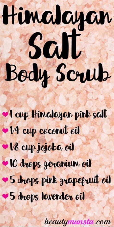 Diy epsom salt scrub recipe for the feet use 1 cup of epsom salt with ¼ cup of olive oil, and add 10 drops of. How to Make Body Scrub with Himalayan Pink Salt ...
