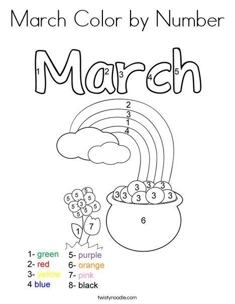 For you, we have prepared a selection of coloring pages whith spring nature. March Color by Number Coloring Page - Twisty Noodle ...