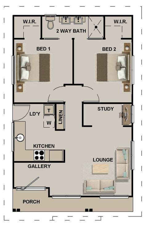 1 bedroom granny flat floor plans. 635 sq feet or 59.8 m2 | Hamptons Style 2 Bedroom granny ...