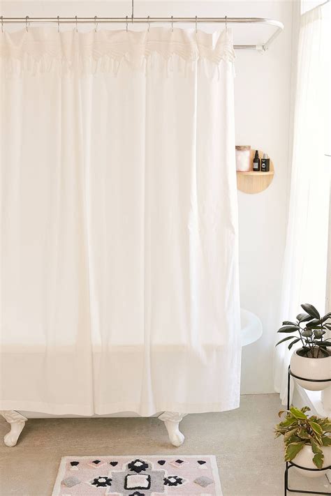 Buying fringe shower curtain of excellent quality from alibaba.com will help complete the bathroom setup and embellish it with an attractive element. Aura Hammock Fringe Shower Curtain | Curtains, White ...