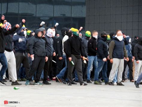 300 hooligans of the local club Clashes before MMA tournament in Katowice 15.10.2016 ...