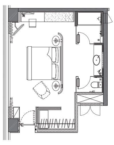 Hotel room layout with roomsketcher it s easy to create a beautiful hotel room layout. Hotel ICON HK CLUB 38 HARBOUR 38sqm | Hotel room design ...