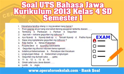 Aksara jawa sebenarnya merupakan gabungan dari aksara abugida dan juga aksara kawi. Soal Uts Bahasa Jawa Kelas 7 Semester 2 Kurikulum 2013 ...