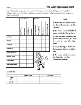 John urschel played professional football for the. St. Patrick's Day Fun- Six Logic Puzzles for Middle School ...