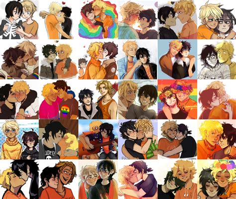 Mostly people meeting our favourite demigods, mortals, satyrs and more. Solangelo Fanart Collage in 2020 | Percy jackson art ...