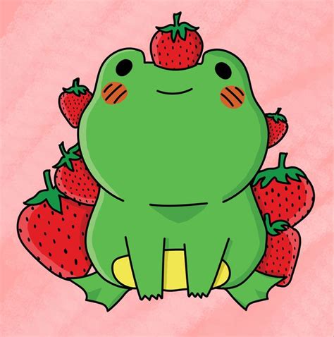 Cover your walls or use it for diy projects with unique designs from independent artists. 'Strawberry Frog' Sticker by Redcherrykr | Frog art, Frog ...