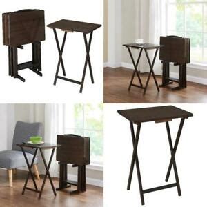 Complete your home today with 5 piece tv tray table set from target. Mainstays Walnut 5-Piece Folding TV Tray Table Set (4 ...