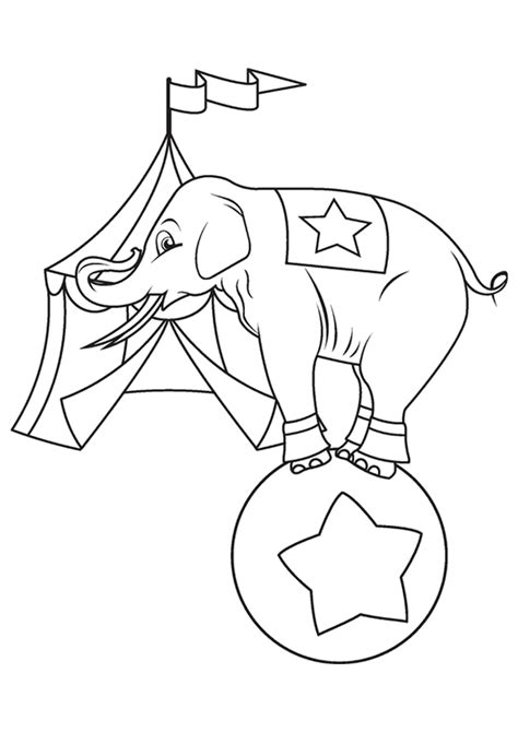 Elephants are the largest surviving terrestrial animals, weighing up to 10 tons. Circus Elephant Coloring Page at GetColorings.com | Free ...