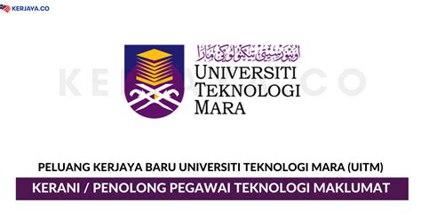 Penolong pegawai tadbir (psh) 2. Jawatan Kosong Terkini Universiti Teknologi MARA (UiTM ...