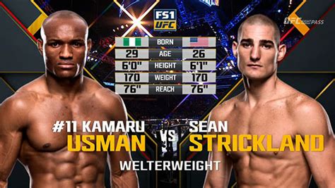 La sua famiglia si è trasferita negli stati uniti quando aveva 8 anni. UFC 210 - Kamaru Usman contre Sean Strickland - UFC Fans ...