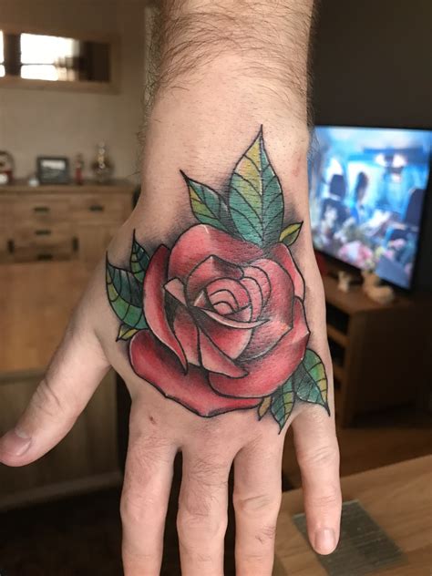 Mar 25, 2018 · light pink rose is a symbol of gentleness, joy, and elegance. #rose #tattoo #new #rosetattoo #handtattoo #rosehandtattoo ...