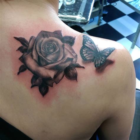 Look at this simple, but elegant design. 28 Awesome Butterfly Tattoos with Flowers That Nobody Will ...