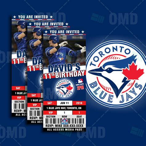 Friday, 7:05 pm tickets from $28. Toronto Blue Jays Ticket Style Sports Party Invitations ...