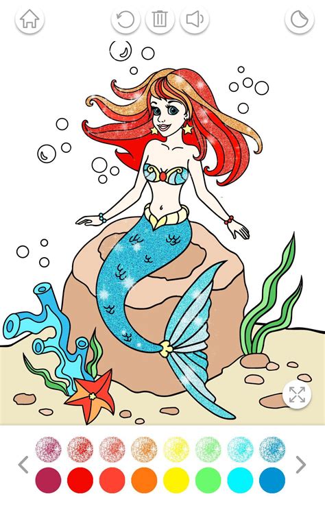 ¡acá, puedes pintar y dibujar de forma gratuita! Sirenas Juegos de Pintar Glitter for Android - APK Download