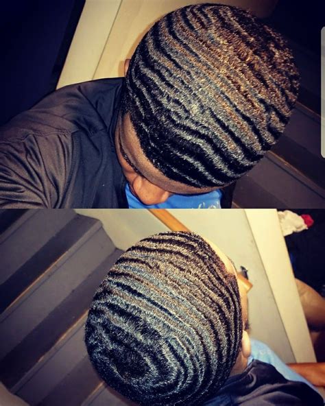 The hair waves create a spinning pattern in this style. Pin by Melanin Rich Men on Waves | Waves haircut, Hair ...