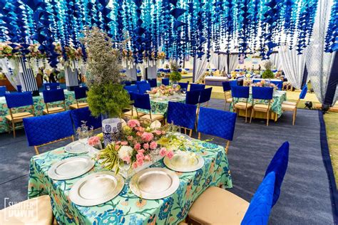 Fur décor will give wedding stage decoration a different class. This Wedding Function Had The Most Striking 'Blue Pottery' Theme Decor! | Indian wedding ...