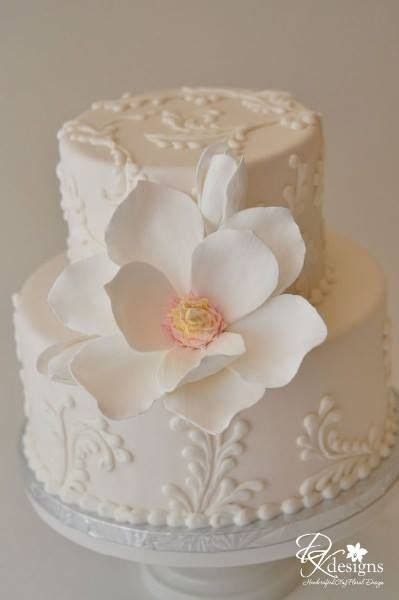 Add a cake topper to your order here﻿. Elegant floral cake in pastel | Magnolia cake, Flower cake ...
