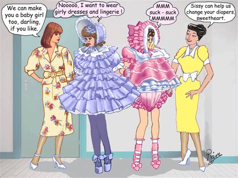 The man was forced to dress up in girls' dungarees and matching. Into the Wendyhouse: sissy stories and drawings by Prim of ...