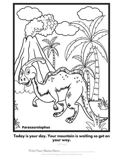 Parasaurolophus dinosaur king coloring pages. Parasaurolophus On a Beautiful Day - Dinosaur Coloring Pages