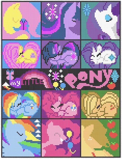 Futtershy cross stitch pattern, colours are pretty close it is dmc colours. C2c my Little Pony | My little pony blanket, C2c crochet ...