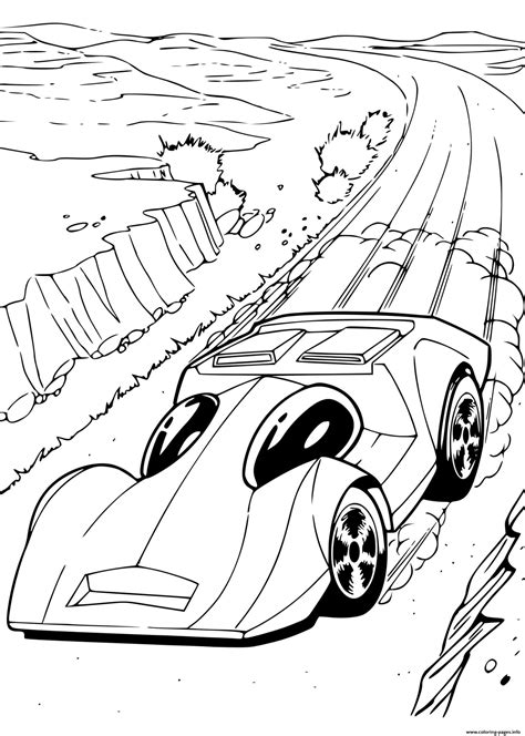 Hot wheels get through the jungle coloring page. Hot Wheels Automobile Cars Coloring Pages Printable