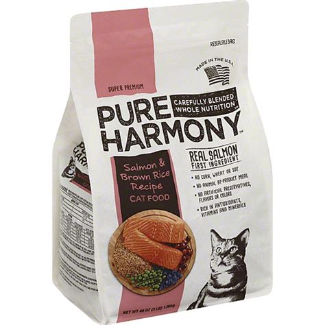 With wet and dry food options in a wide range of flavors, this brand focuses on including all the ingredients that your cat needs to thrive. Pure Harmony Cat Food, Salmon & Brown Rice Recipe | Casey ...