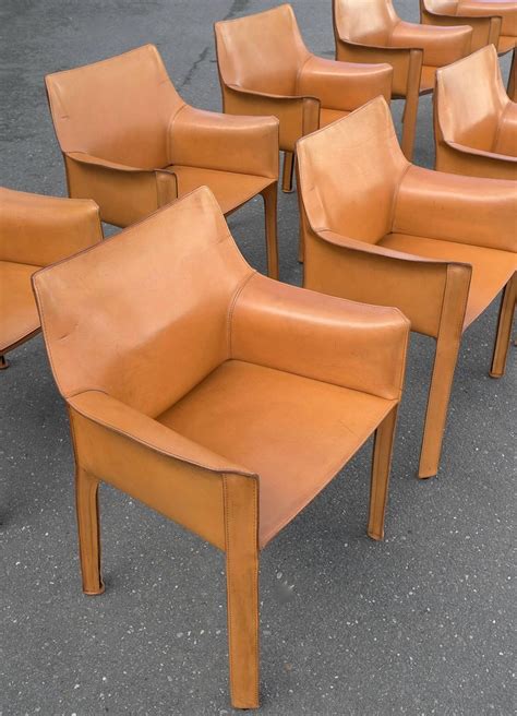 Cassina maralunga leather armchair black function #14473. Set of Ten Cab Dining Chairs by Mario Bellini for Cassina ...