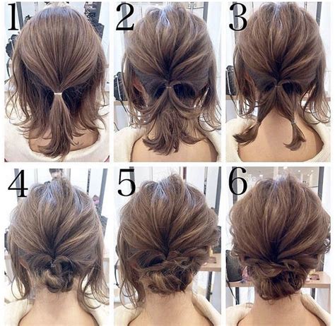 Adorable updos, braided ponytails, and coloring like. Simple updo | Short wedding hair, Short hair updo, Easy ...