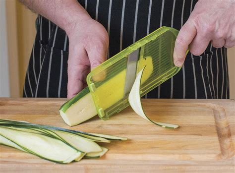 I love using it on celery, zucchini, onion, peppers, carrots, cucumber, and regular potatoes. How to Make Zucchini Noodle Roll-Ups