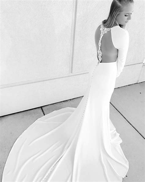 Yes, i made my own wedding dress. ARLEIGH // This Talin Stretch Crepe wedding dress evokes ...