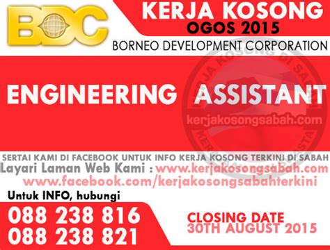 Kerja kosong area kota kinabalu! Kerja Kosong Engineering Assistant | Borneo Development ...