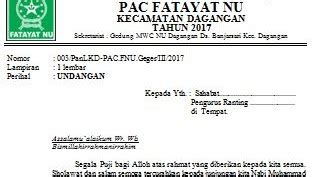 Format urat rekomendasi mendaftar studi biasanya telah disiapkan oleh pihak panitia pendaftaran. Contoh Kop Surat Muslimat Nu Ranting - Contoh Kop Surat