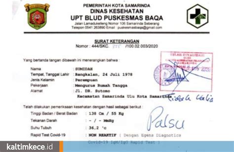 Sekian ulasan tentang contoh surat keterangan rapid test terbaru. Praktik Pembuatan Surat Hasil Rapid Test Palsu Terbongkar ...