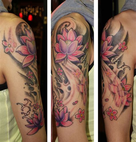 Lotus flower tattoo sleeve designs. lotus sleeve | Lotus tattoo sleeves, Tattoos, Flower tattoo sleeve