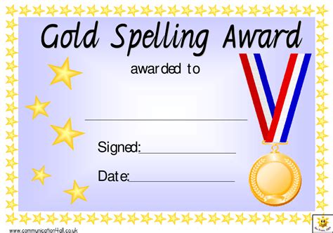 This is a listing for customised, printable invitation in digital format. Gold Spelling Award Certificate Template Download ...