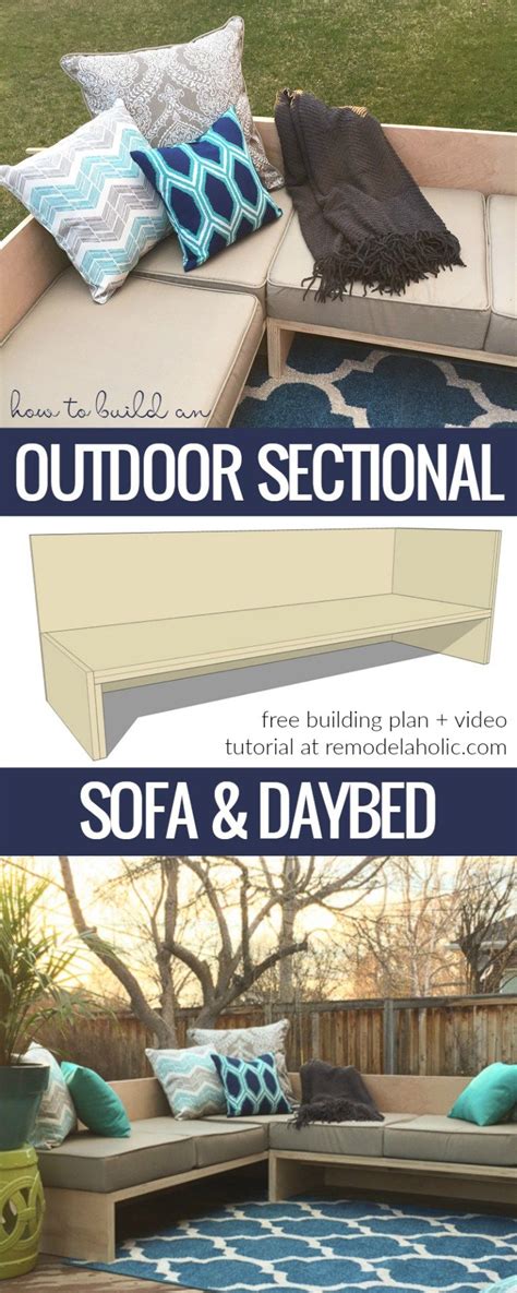 Large chaise sectional with ottoman featuring a modern profile, with square arms, wide feet and generous proportions creating the perfect lounging space for any family room. How To Build A Modern Outdoor Sectional Sofa From 2 Sheets ...
