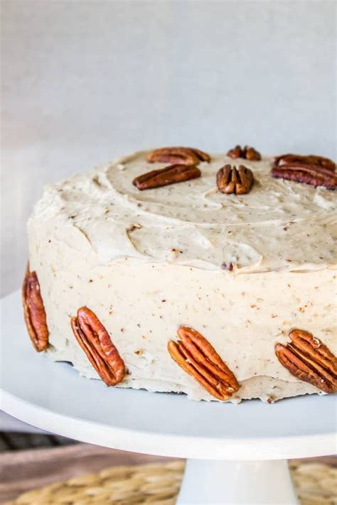 Beat until the mixture is smooth and creamy. Carrot Cake with Cream Cheese Maple Pecan Frosting - The ...