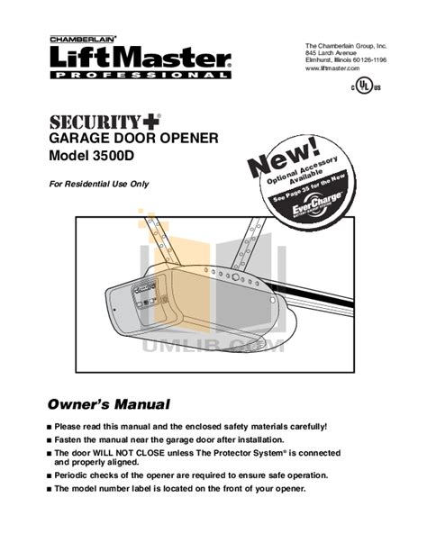 Maybe you would like to learn more about one of these? Download free pdf for Chamberlain 3500 Garage Door Openers ...