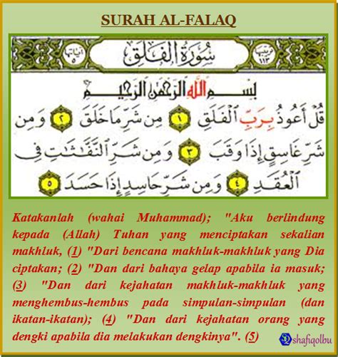 Bahasa latin, indonesia dan arab. Surah Al-falaq Bahasa Melayu - lasopanano