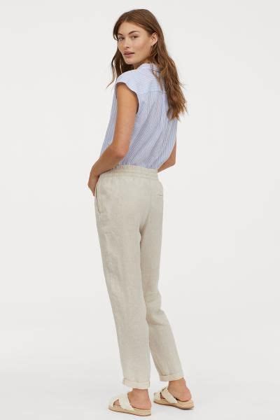 To find out more about sustainability within h&m group. Linnen joggers - Lichtbeige - DAMES | H&M NL 3 | Beige ...