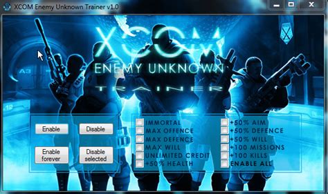 Threatened by an unknown enemy, earth's governments unite to form an elite paramilitary organization, known as xcom, to combat this extraterrestrial attack. XCOM Enemy Unknown Trainer/Cheat/Hack 2013 Health Credits ...