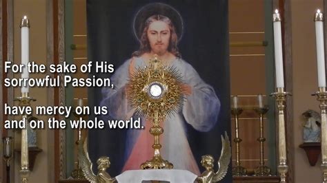 • on divine mercy sunday, in any church or chapel, in a spirit that is completely detached from the affection for a sin, even a venial sin, take part. The Sung Divine Mercy Chaplet - YouTube