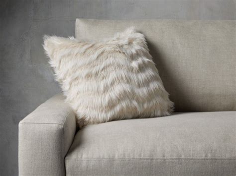 20 arhaus down filled throw pillow vale gold red jacquard floral 100% cotton. Faux Fur Chevron Pillow in Ivory | Arhaus Furniture in ...