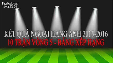 Hãy vào live.8bongda.com tìm link khi 8bongda.com quá tải. Kết quả vòng 5 Ngoại hạng Anh - Bảng xếp hạng sau vòng 5 ...