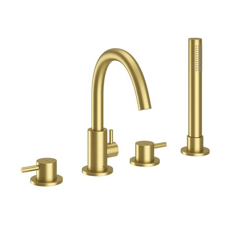 Atlantic bath & brass, located in rockville, md, provides nearly any type of bathroom and kitchen fixtures, accessories, and furniture. Oir Brushed Brass 4 Hole Bath Shower Mixer & Kit | Walshs ...