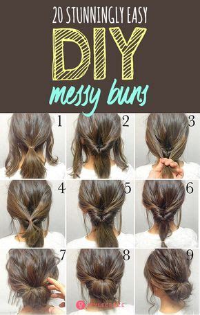 Whether you're working out or just hanging out at the house, it's a quick look. 20 Stunningly Easy DIY Messy Buns | Hair styles, Thick ...