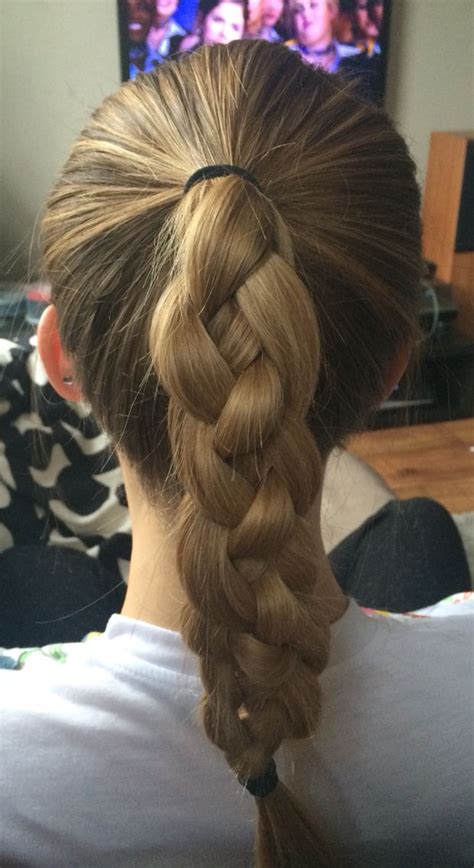 4 strands braiding (with ribbon). Courtesy of Antonia @lilmonkey0502 | Hair, 4 strand braids