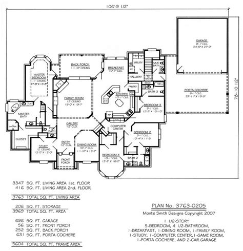 Club room, fitness center, pool, hot tub, pub & billiard room, private theater, conference rooms and concierge. Big 5 Bedroom House Plans | Story, 5 Bedroom, 4.5 Bathroom ...