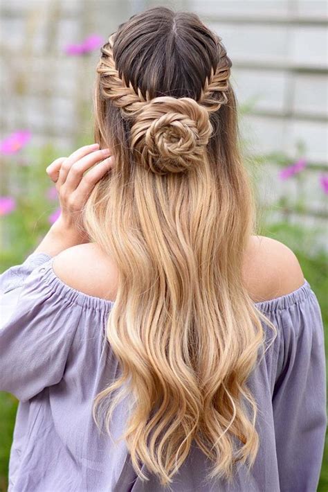 When brides want to look more gentle and cute they should add some flowers into their look. 45 Perfect Half Up Half Down Wedding Hairstyles | Wedding ...